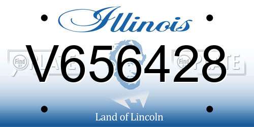 V656428 Illinois License Plate