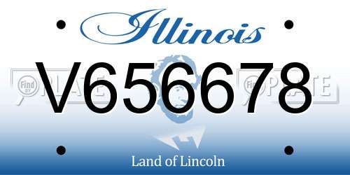V656678 Illinois License Plate