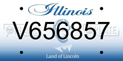 V656857 Illinois License Plate
