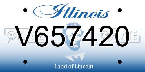 V657420 Illinois License Plate