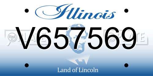 V657569 Illinois License Plate