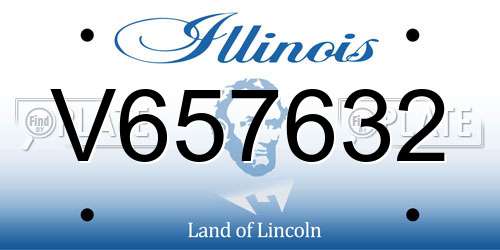 V657632 Illinois License Plate