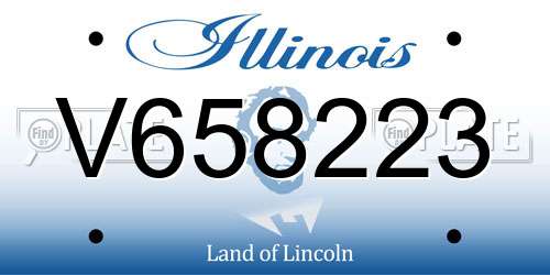 V658223 Illinois License Plate