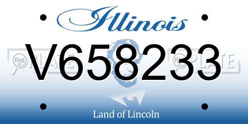V658233 Illinois License Plate