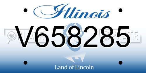 V658285 Illinois License Plate