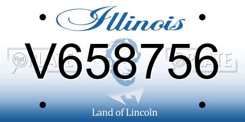 V658756 Illinois License Plate
