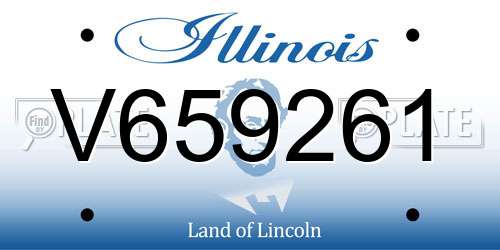 V659261 Illinois License Plate