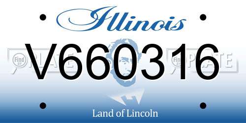 V660316 Illinois License Plate