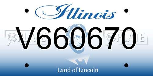 V660670 Illinois License Plate