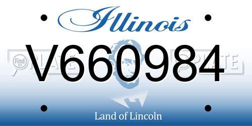 V660984 Illinois License Plate