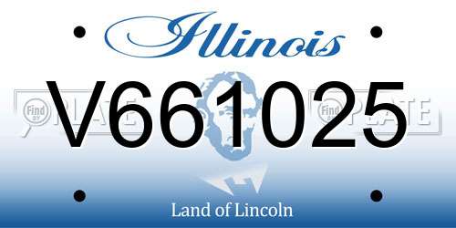 V661025 Illinois License Plate