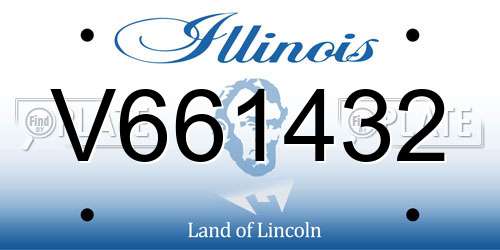 V661432 Illinois License Plate