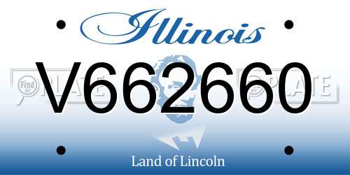 V662660 Illinois License Plate