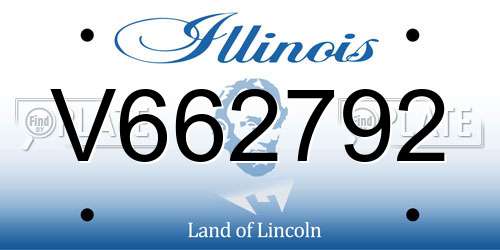 V662792 Illinois License Plate