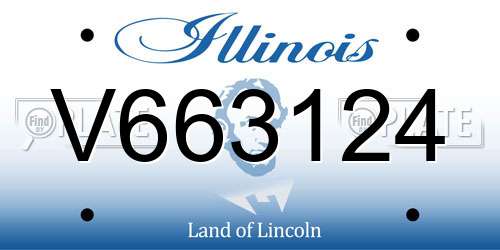 V663124 Illinois License Plate