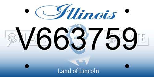 V663759 Illinois License Plate