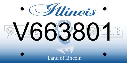 V663801 Illinois License Plate