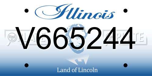 V665244 Illinois License Plate