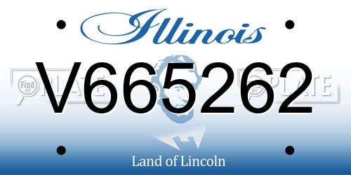 V665262 Illinois License Plate