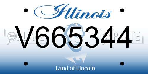V665344 Illinois License Plate