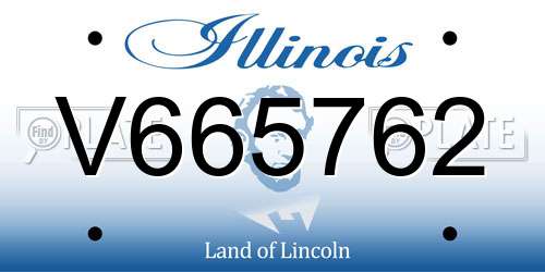 V665762 Illinois License Plate