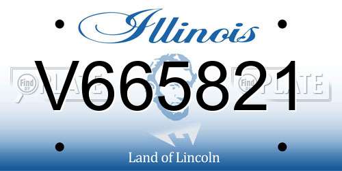 V665821 Illinois License Plate