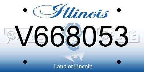 V668053 Illinois License Plate