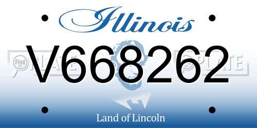 V668262 Illinois License Plate