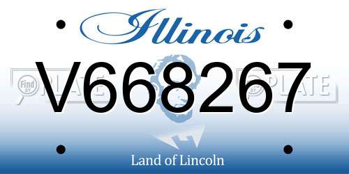 V668267 Illinois License Plate