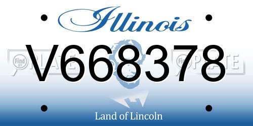V668378 Illinois License Plate
