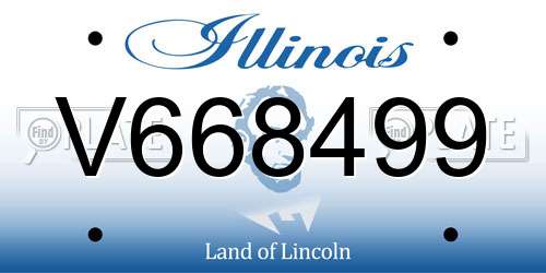 V668499 Illinois License Plate