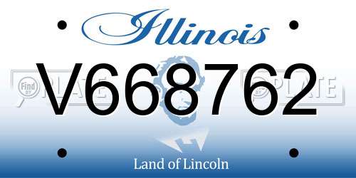 V668762 Illinois License Plate