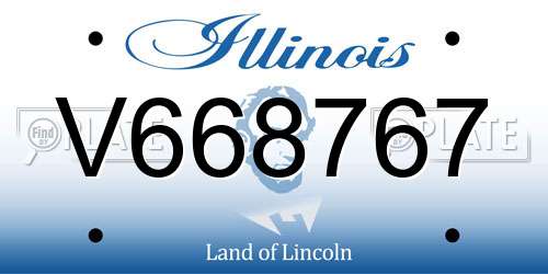 V668767 Illinois License Plate