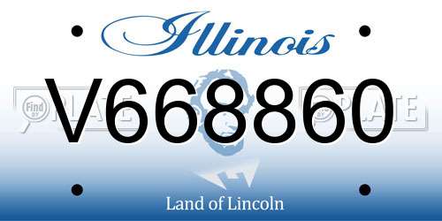 V668860 Illinois License Plate