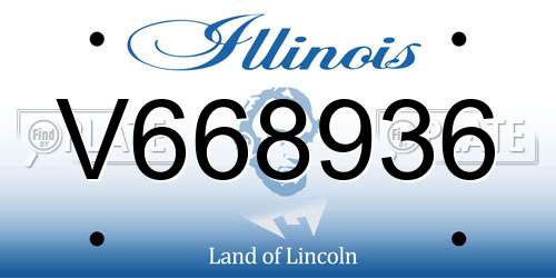 V668936 Illinois License Plate