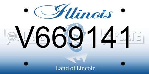 V669141 Illinois License Plate
