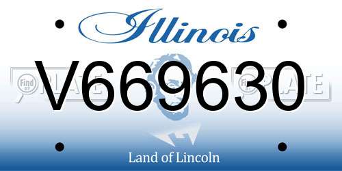 V669630 Illinois License Plate