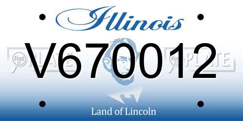 V670012 Illinois License Plate