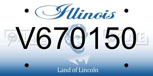 V670150 Illinois License Plate