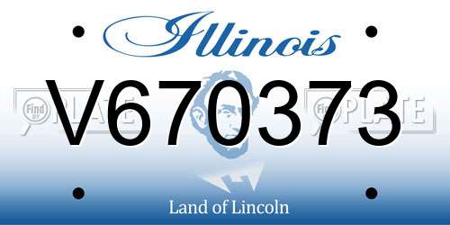 V670373 Illinois License Plate