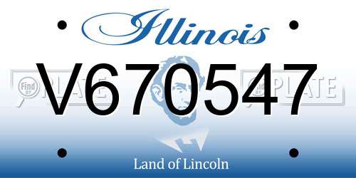 V670547 Illinois License Plate