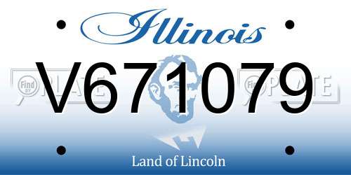 V671079 Illinois License Plate