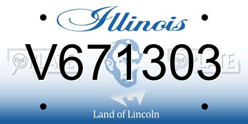 V671303 Illinois License Plate
