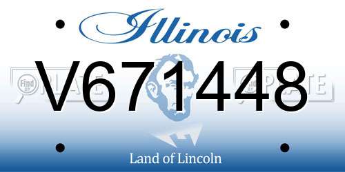 V671448 Illinois License Plate