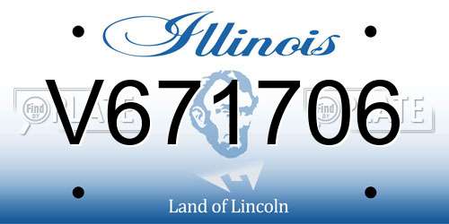 V671706 Illinois License Plate