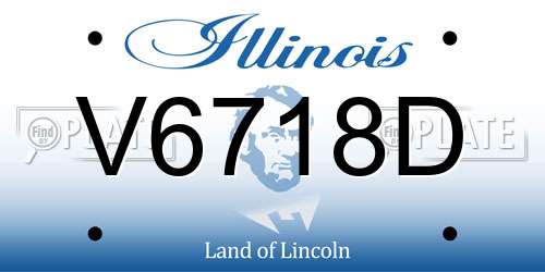 V6718D Illinois License Plate