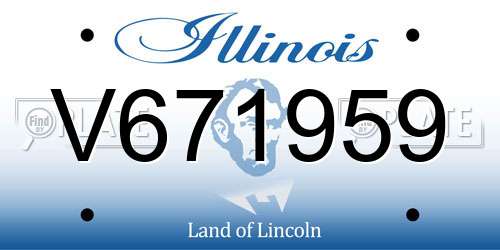 V671959 Illinois License Plate