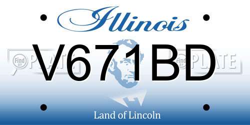 V671BD Illinois License Plate