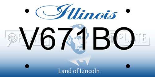 V671BO Illinois License Plate