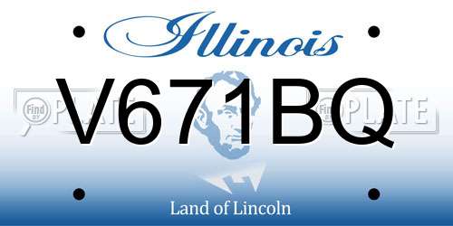 V671BQ Illinois License Plate